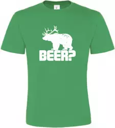 Pánské vtipné tričko BEER zelené