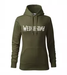 Dámská mikina s nápisem Wednesday military