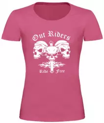 Dámské motorkářské tričko Out Riders růžové
