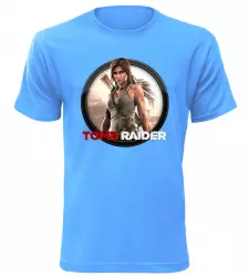 Tričko pro hráče Tomb Raider azurové