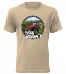 Pánské a dětské tričko Farming Simulator 22 pískové