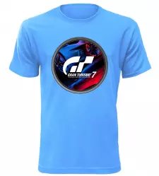 Herní tričko Gran Turismo 7 azurové