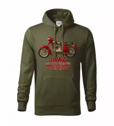Pánská motorkářská mikina JAWA 125 military