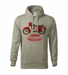 Pánská motorkářská mikina JAWA 125 světlá khaki