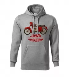 Pánská motorkářská mikina JAWA 125 melírová