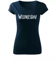 Dámské tričko s nápisem Wednesday navy