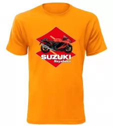 Pánské tričko s motorkou Suzuki Hayabusa oranžové