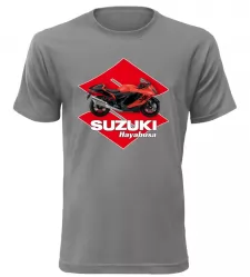 Pánské tričko s motorkou Suzuki Hayabusa šedé
