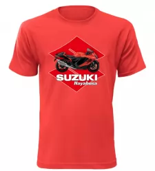 Pánské tričko s motorkou Suzuki Hayabusa červené