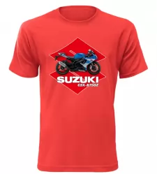 Pánské tričko s motorkou Suzuki GSX-R750Z červené