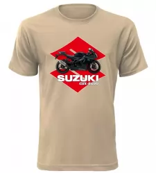 Pánské tričko s motorkou Suzuki GSX-R600 pískové