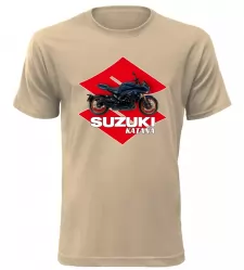 Pánské tričko s motorkou Suzuki KATANA pískové