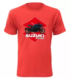 Pánské tričko s motorkou Suzuki KATANA červené