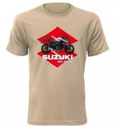Pánské tričko s motorkou Suzuki GSX-S1000 pískové