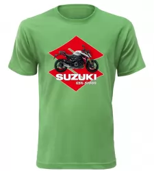 Pánské tričko s motorkou Suzuki GSX-S1000 zelené