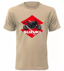 Pánské tričko s motorkou Suzuki GSX-S750 pískové