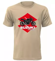 Pánské tričko s motorkou Suzuki SV650 ABS pískové