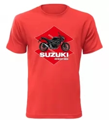 Pánské tričko s motorkou Suzuki SV650 ABS červené