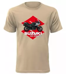 Pánské tričko s motorkou Suzuki GSX-S1000GX+ pískové