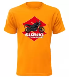 Pánské tričko s motorkou Suzuki V-Storm 1050DE oranžové