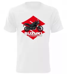 Pánské tričko s motorkou Suzuki V-Storm 1050DE bílé