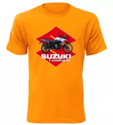 Pánské tričko s motorkou Suzuki V-Storm 800DE oranžové