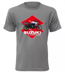 Pánské tričko s motorkou Suzuki V-Storm 800DE šedé