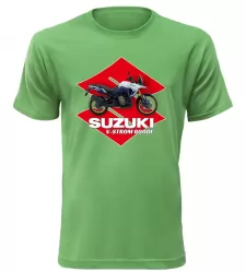 Pánské tričko s motorkou Suzuki V-Storm 800DE zelené