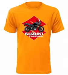 Pánské tričko s motorkou Suzuki V-Storm 1050XT oranžové