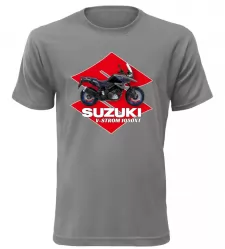 Pánské tričko s motorkou Suzuki V-Storm 1050XT šedé
