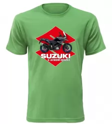 Pánské tričko s motorkou Suzuki V-Storm 1050XT zelené