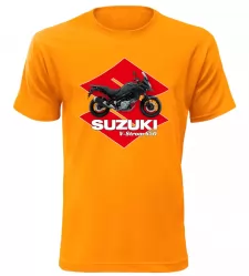 Pánské tričko s motorkou Suzuki V-Storm 650 oranžové