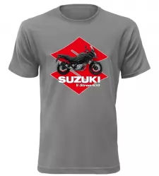 Pánské tričko s motorkou Suzuki V-Storm 650 šedé