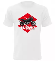 Pánské tričko s motorkou Suzuki V-Storm 650 bílé