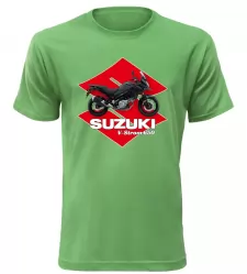 Pánské tričko s motorkou Suzuki V-Storm 650 zelené