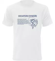 Pánské rybářské tričko Desatero rybáře bílé