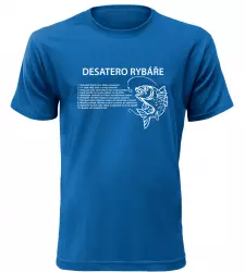 Pánské rybářské tričko Desatero rybáře modré