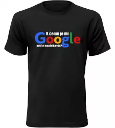 Pánské vtipné tričko Manželka a Google černé