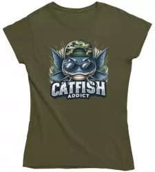 Dámské rybářské tričko Catfish Addict military