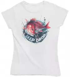 Dámské rybářské tričko Deep Drop bílé