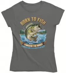 Dámské rybářské tričko Born to Fish šedé