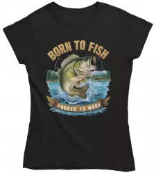 Dámské rybářské tričko Born to Fish černé