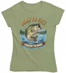 Dámské rybářské tričko Born to Fish světlá khaki