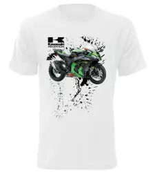 Pánské tričko s motorkou Kawasaki Ninja ZX-10 R bílé AKCE XL
