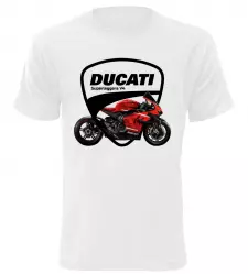 Pánské tričko s motorkou Ducati Superleggera V4 bílé AKCE M