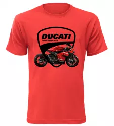 Pánské tričko s motorkou Ducati Superleggera V4 červené AKCE M