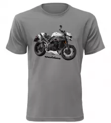 Pánské tričko s motorkou Triumph Roadsters šedé AKCE L