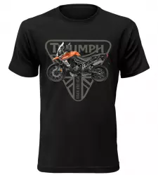 Pánské tričko s motorkou Triumph Tiger 800 XCA černé AKCE XXL