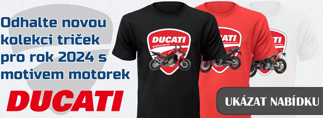 Nechte se inspirovat naší novou kolekcí triček s motivem motorek DUCATI.